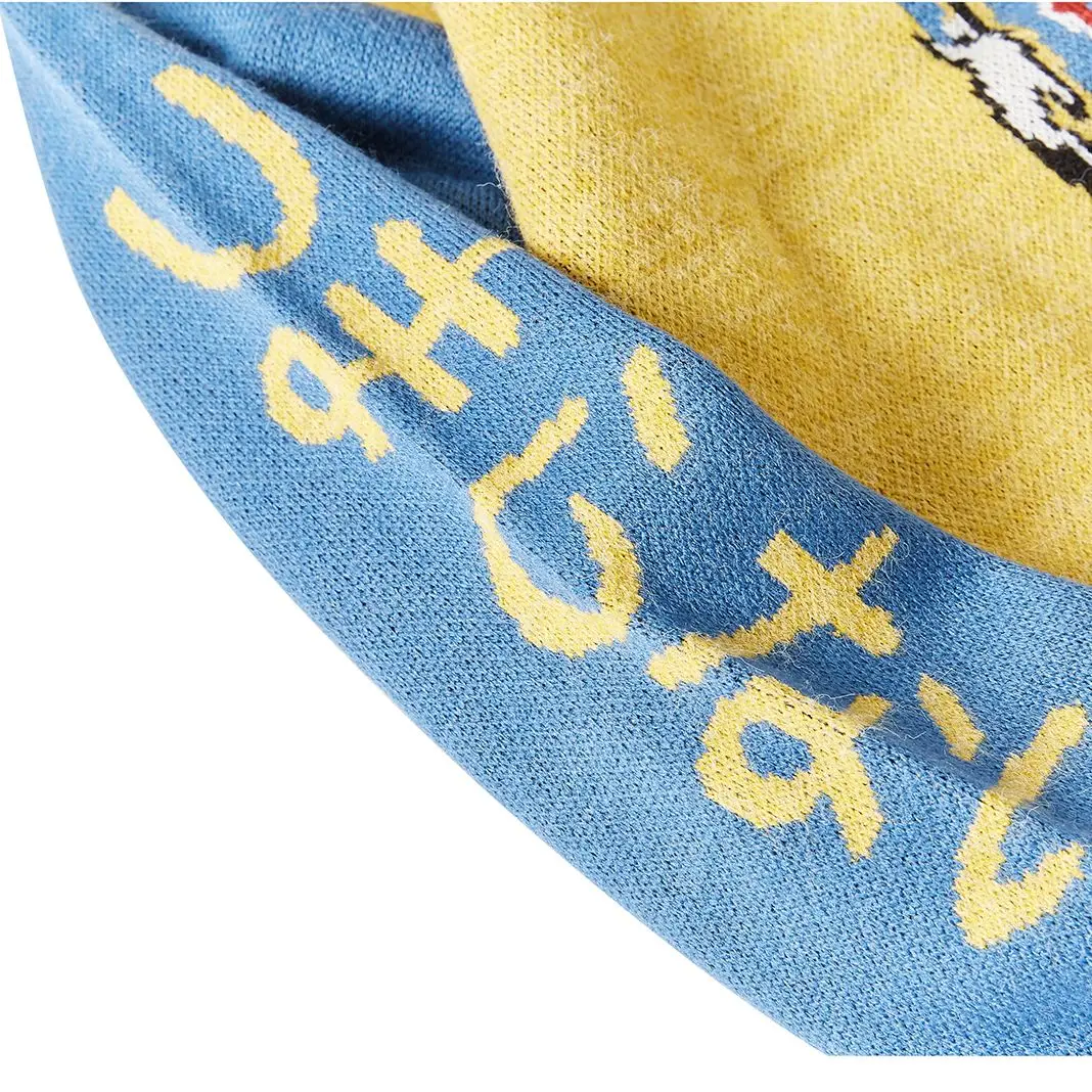 

Clown Embroidery Harajuku Sweater Retro Style Knitted Sweater Autumn Cotton Pullover dropshipping