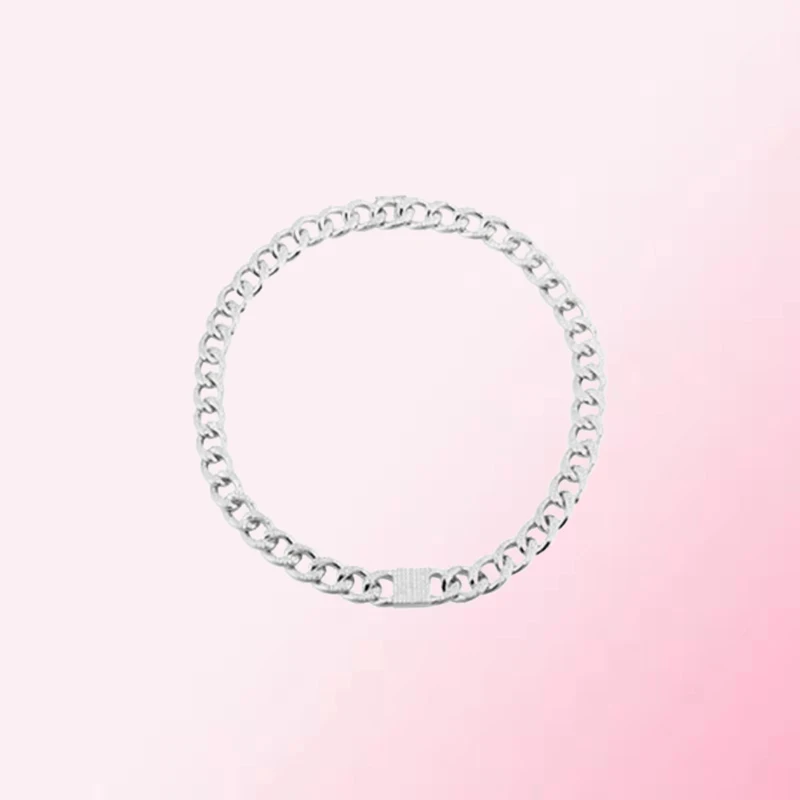 

Простое модное ожерелье из серебра 925 пробы с блестящей серебряной пряжкой на заказ в масштабе 1:1