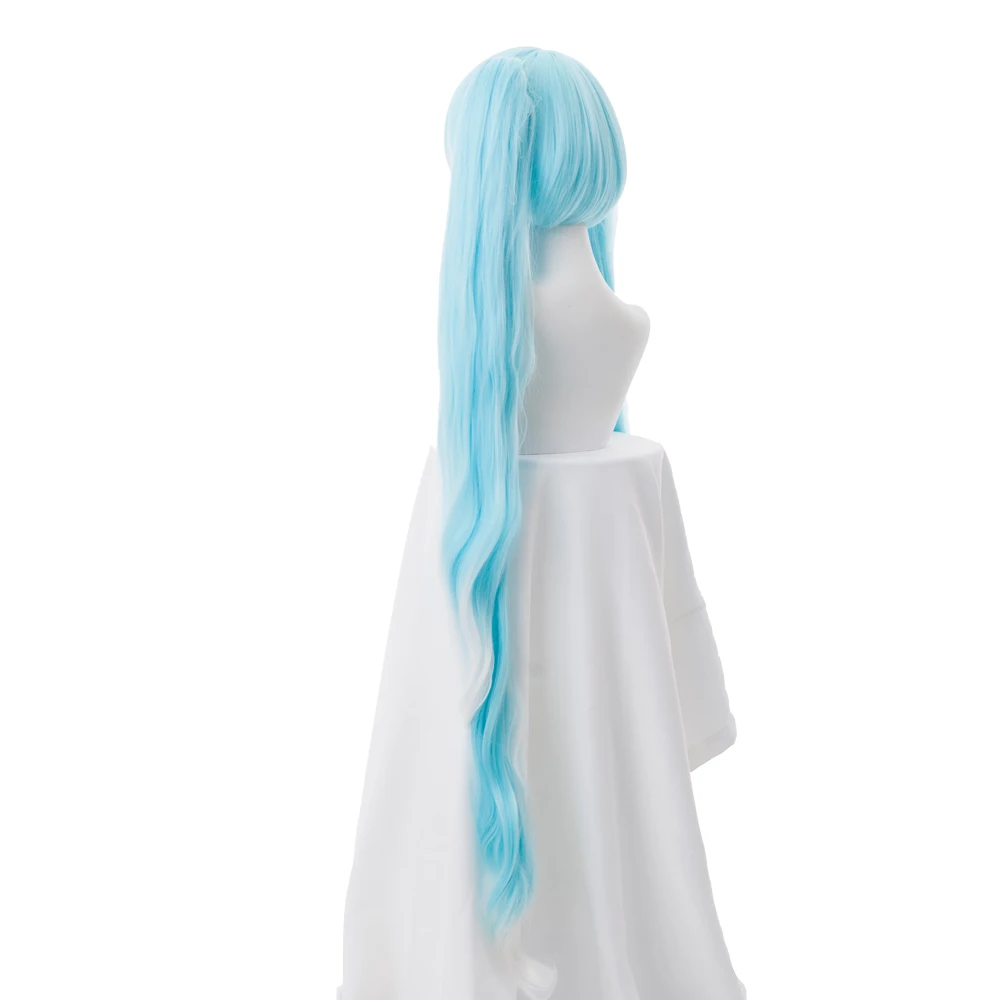 Снежный Мику косплей парик Вокалоид Хацунэ 120 см длинные косички светло голубые