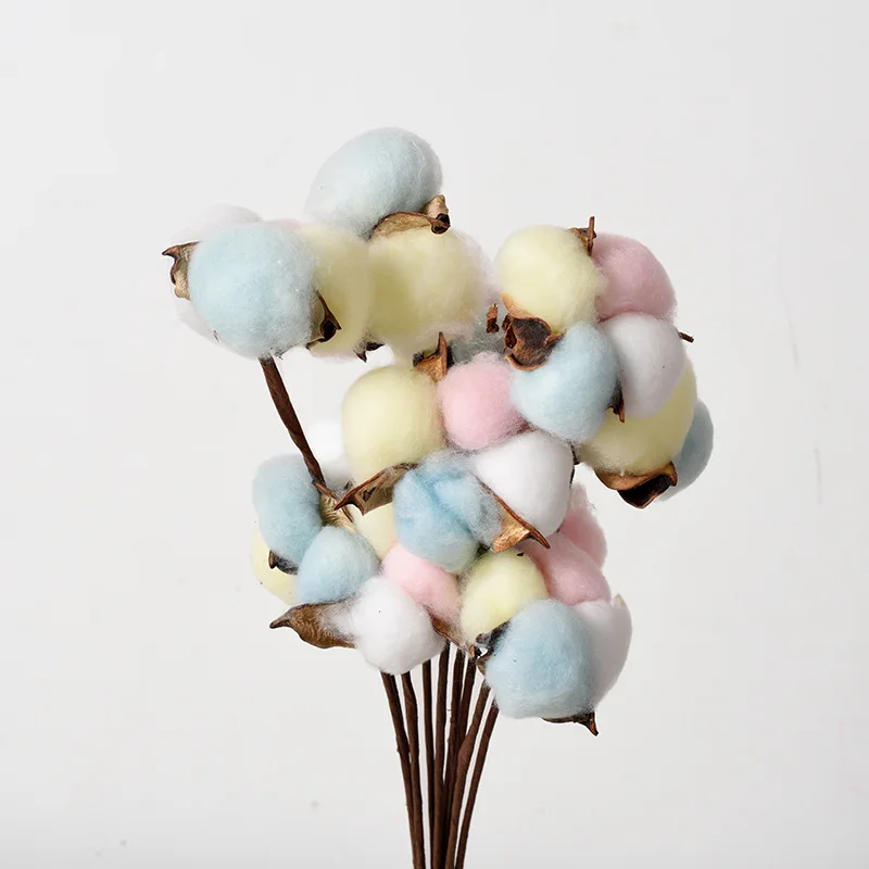 Натуральный высушенный хлопковый искусственный цветочный наполнитель