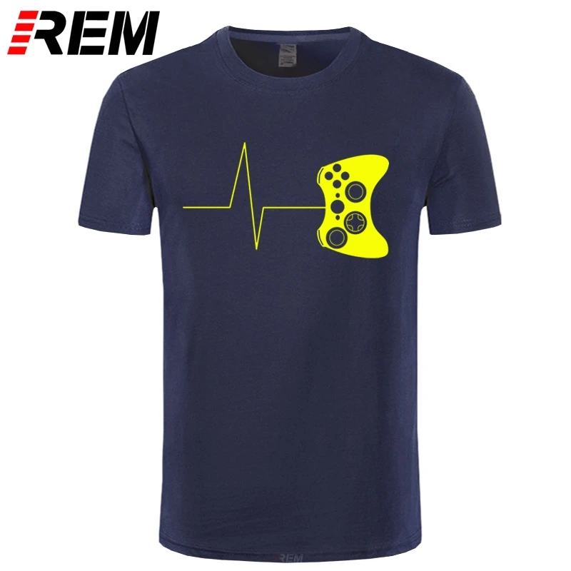 

REM man's short sleeve top camisetas Heartbeat of a gamer t shirts funny gaming t-shirts video game tee shirt homme