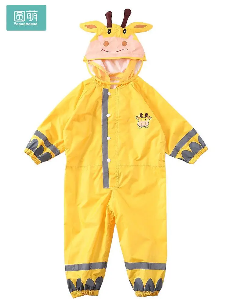 Детский длинный дождевик походный велосипедный желтый легкий комбинезон