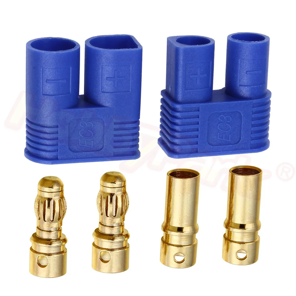 5 пар/набор EC3 контрольные выводы вилки типа Банан Женский Мужской 3 мм золотистый