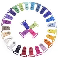 sutoyuen 100pcs 25mm 1 kam plastic garment binder suspender clips baby pacifier mam dummy soother chain holder clips 20 colors