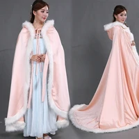 bride winter wedding hooded cloak cloak faux fur bridal cloak wrap jacket wedding accessories
