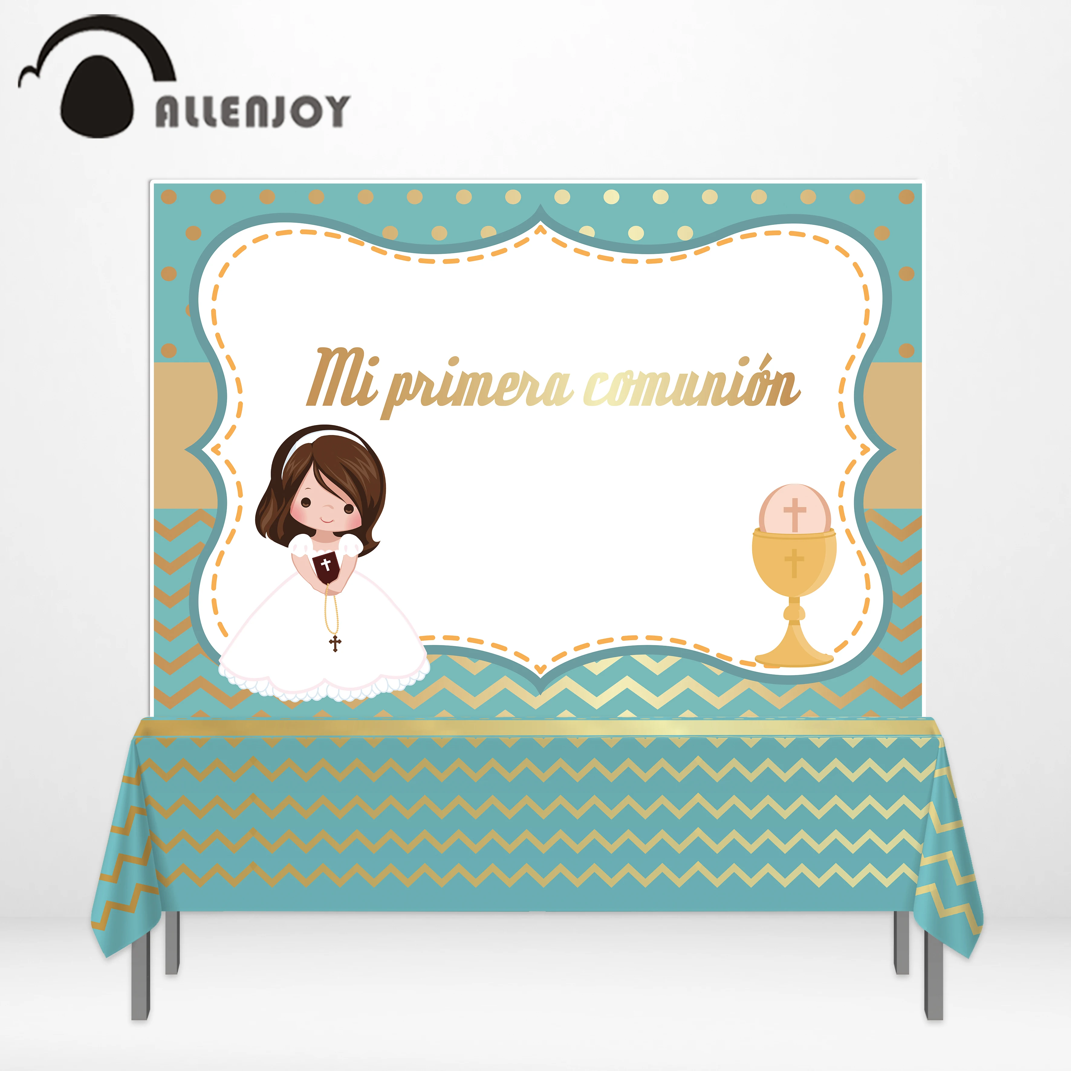 Фотофон allenjoy фоны для первого причастия Девушка Крест рамка точка полоса