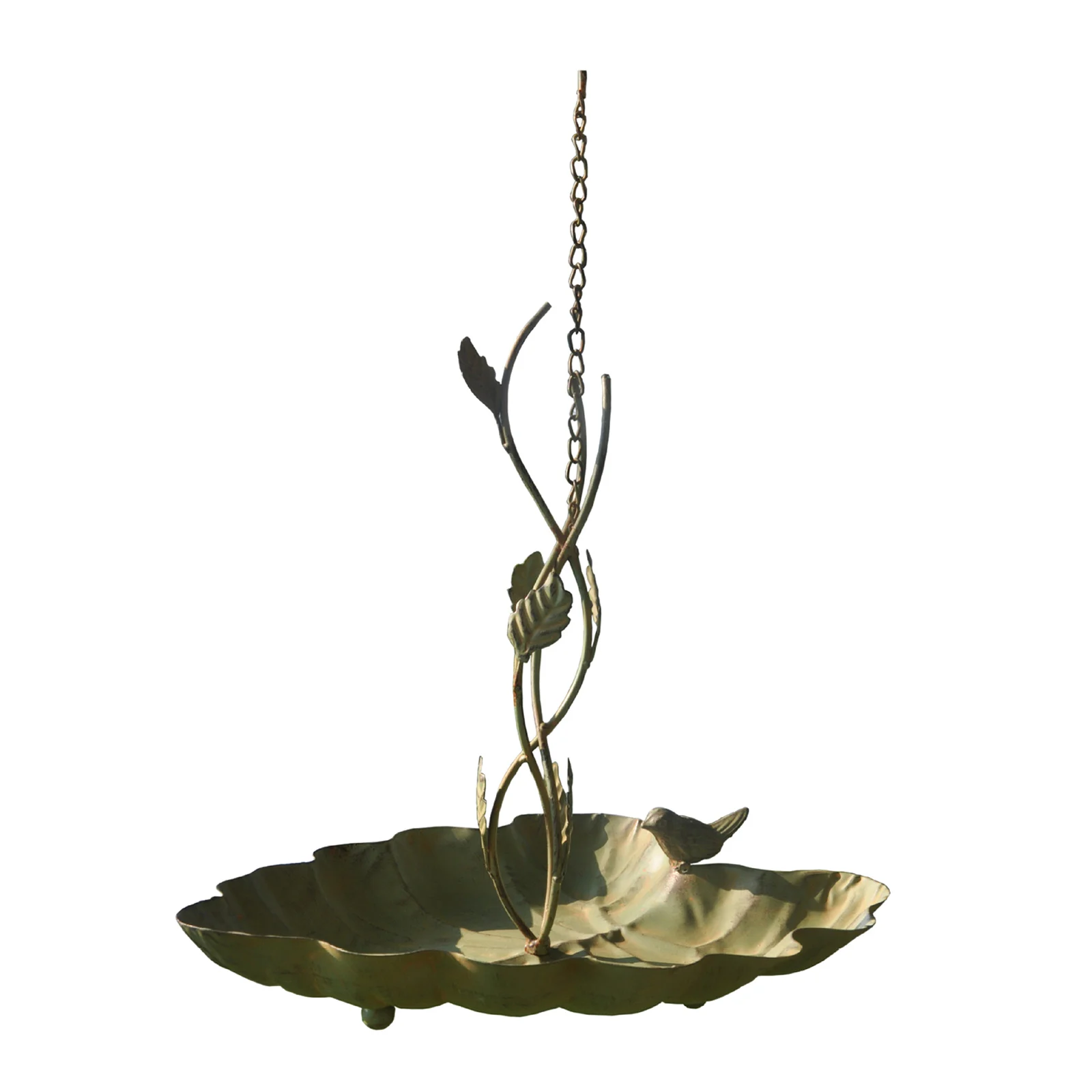 

Retro Iron Lotus Leaf Shape Wild Bird Feeder Tray Platform Hanging Mount for Garden Outdoor
