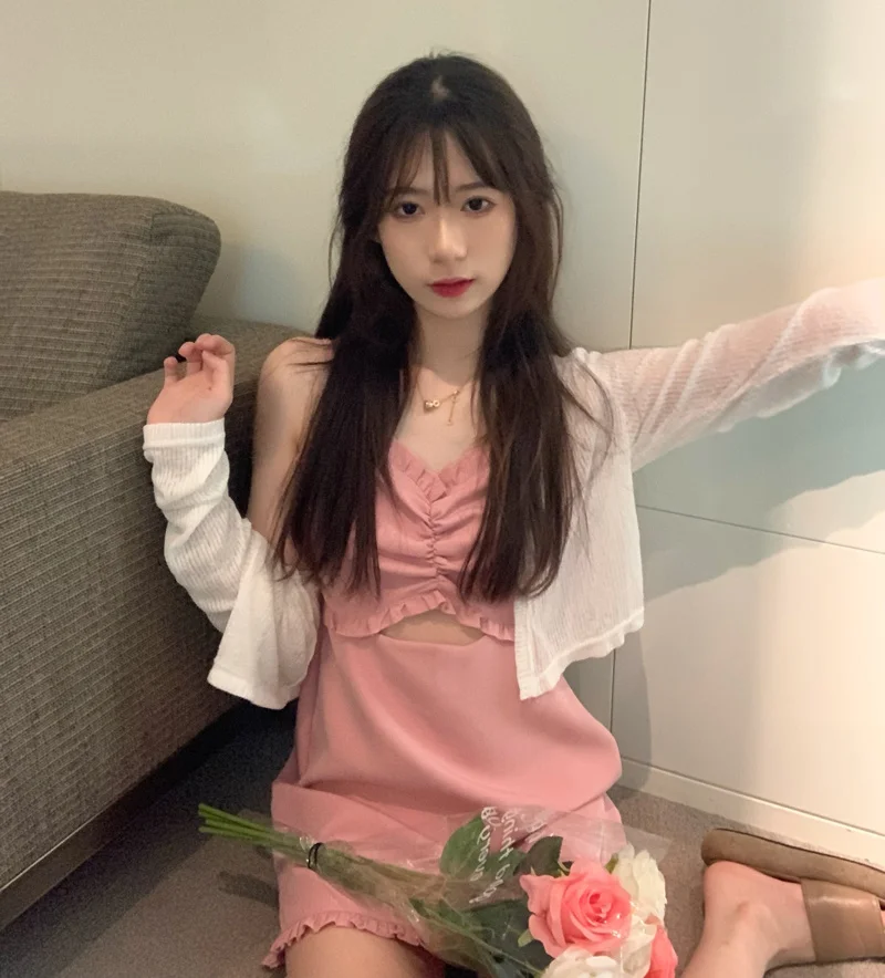 Комплект из двух предметов женское платье на бретельках для горячей девушки