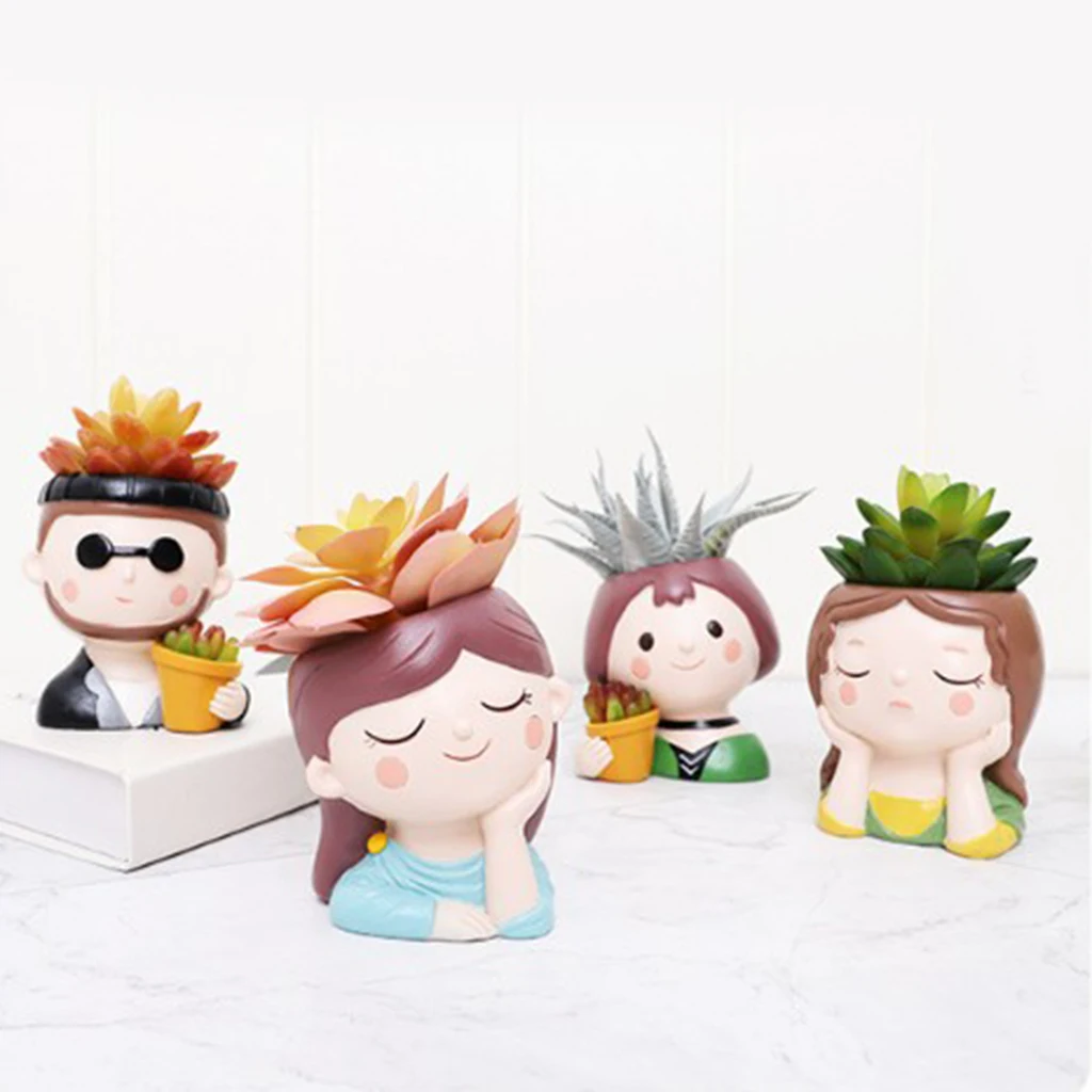 Смола милые девушки окно завода цветочного горшка маленькая сочные ящик для