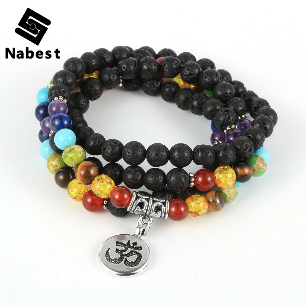 Женские и мужские бусы из натурального камня 7 чакр 6 мм 108 мужских бусин подставка