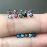 30pclot 16g opal piercing internal thread labret lip rings daith earrings piercing helix tragus cartilage sung conch jewelry