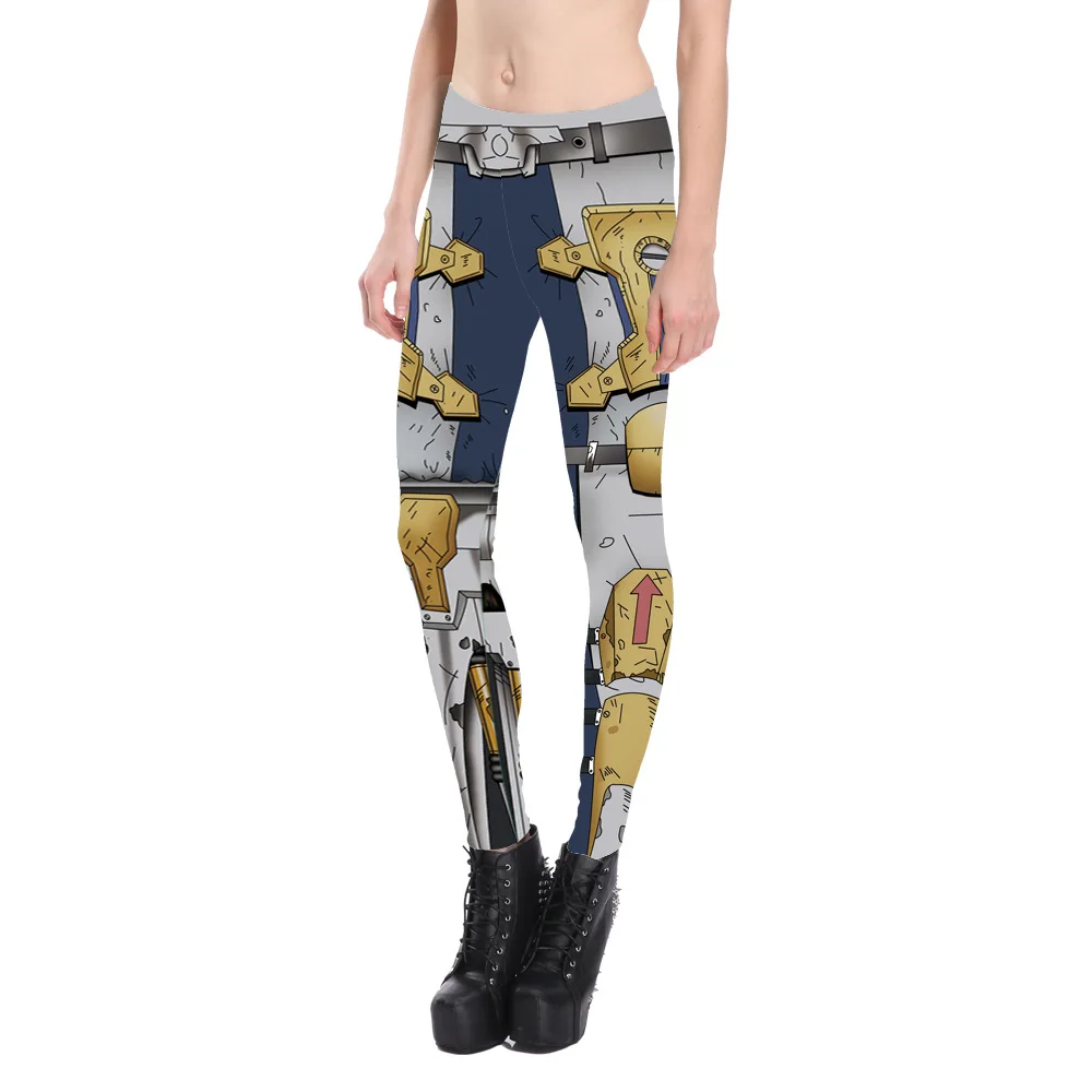 Женские леггинсы с мультяшным принтом для фитнеса спортивная одежда эластичные