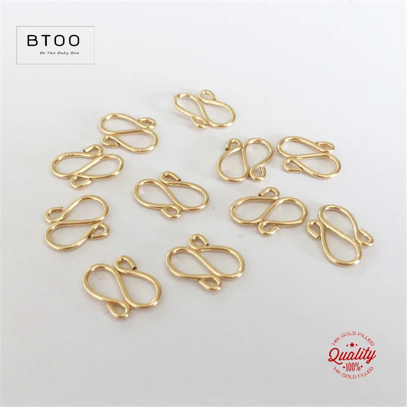 Застежки 14 к с золотым наполнителем 10 мм x 7 мм, золотые пуговицы, аксессуары для ювелирных изделий, принадлежности для браслетов, ожерелий, фурнитура «сделай сам»