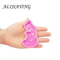 shiny breastfeeding mother baby resin keychain craft diy pregnant lady epoxy molds for necklace jewelry silicone mould dy0387