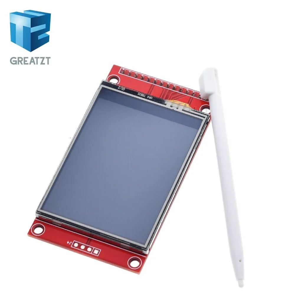 GREATZT 2," 240x320 SPI TFT ЖК-дисплей серийный Порты и разъёмы модуль+ 5 V/3,3 V адаптер PBC Micro SD ILI9341 Белый светодиодный(с сенсорным экраном