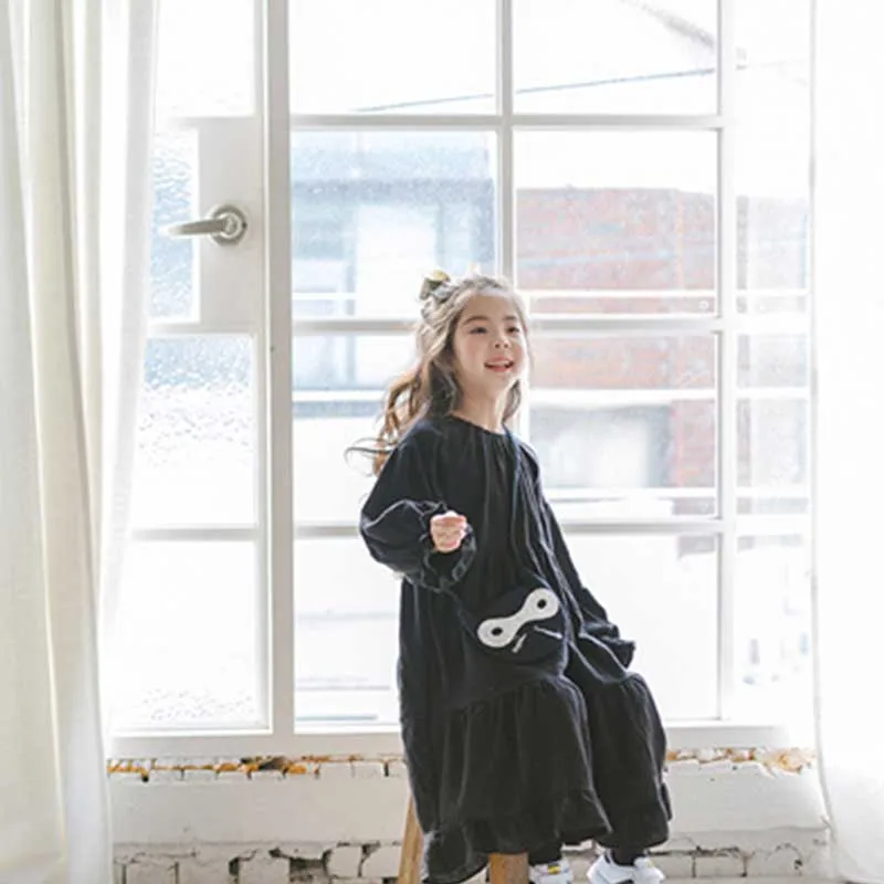 Girls Dress 2019 Autumn Solid Cotton Kids Flare Children Girl Casual Cute Dresses Toddler Teen Clothes | Детская одежда и обувь