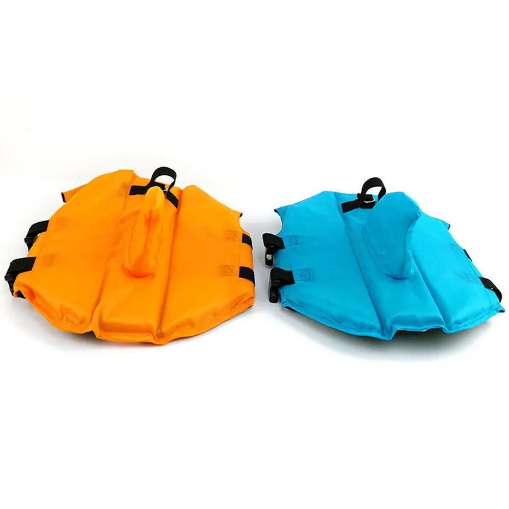 

Pet Dog Life Jacket Safety Clothes Life Vest With Fin Collar Harness Saver Pet Dog Swimming Preserver Summer Swimwear Orange Blu