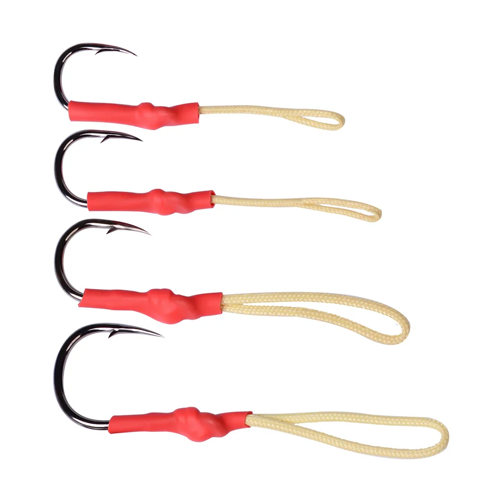 

1/0# To 6/0# 5pcs Strong Stainless Steel Jig Hooks Assist Bait Fishing Hooks with PE Line Jig Big Fishing Hook TBG71202