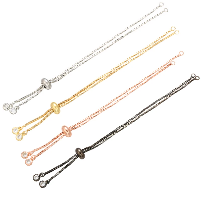 ZHUKOU 2 шт. 1 3x240 мм латунные стразы простая регулируемая цепочка для браслета