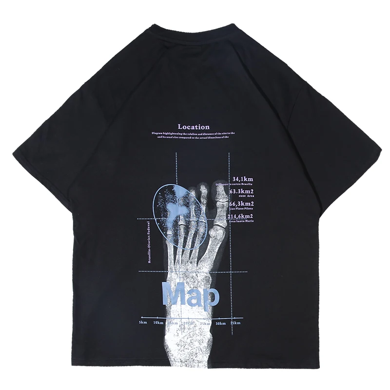 Футболка с короткими рукавами Харадзюку повседневная летняя новинка большой