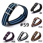 Ремешок из нейлоновой ткани для наручных часов, спортивный армейский браслет в стиле НАТО, много цветов, черный синий, 18 мм