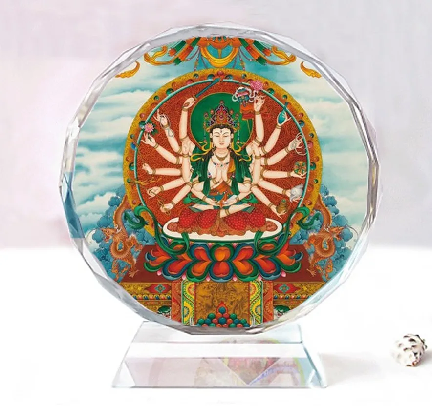 

Мать Будды Zhunti, изысканные двухсторонние хрустальные украшения Будды, сувенир в подарок на день рождения