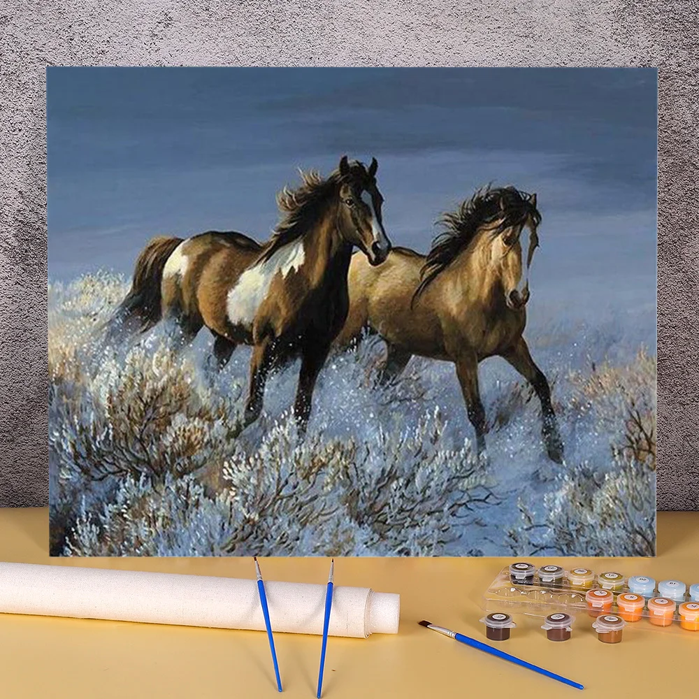 

Animal Horse Flower Painting By Numbers Complete Kit Acrylic Paints 40*50 Canvas Painting Wall Paintings Crafts For Handiwork