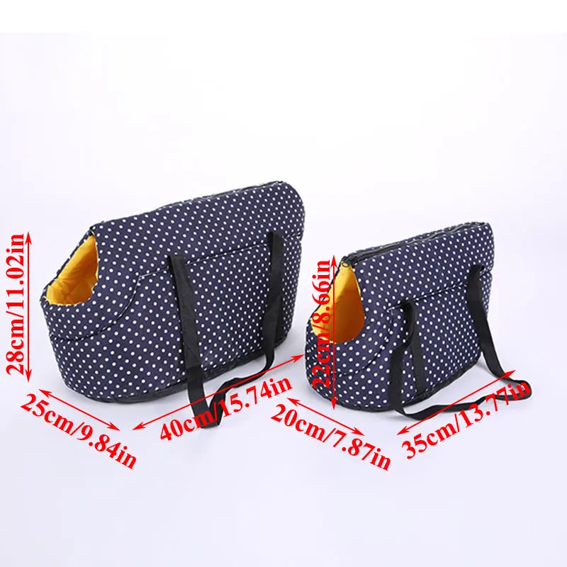

Cute Dot Print Pet Dog Carrier Sling Winter Warm Cat Carrier Outdoor Travel Small Dog Shoulder Bag For Chihuahua