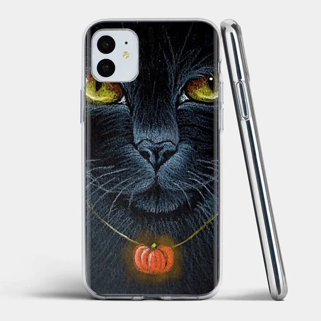 Лучший силиконовый чехол для телефона Хэллоуина Луна кошка samsung Galaxy A3 A5 A7 A9 A8 Star Lite