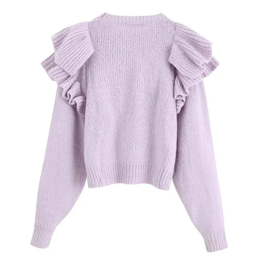 Увядшие зимние женские свитера в английском винтажном стиле с оборками