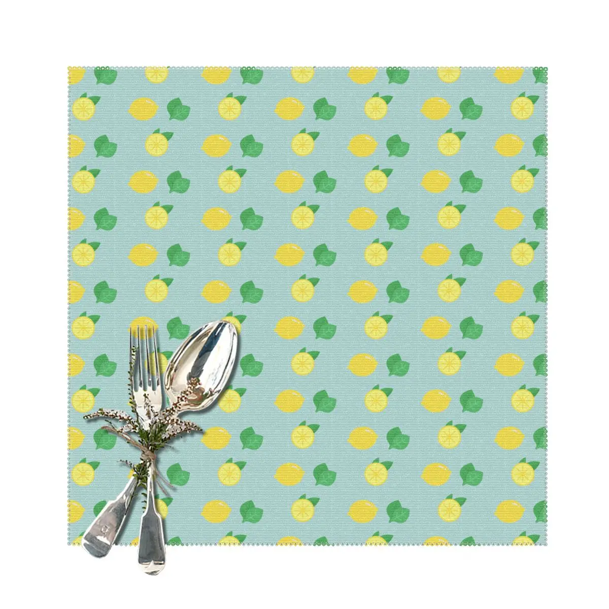 

12x12 in Placemats for Dining Table Set Washable Dining Table Set Weave Mats Dining Coaster Non-slip Pad