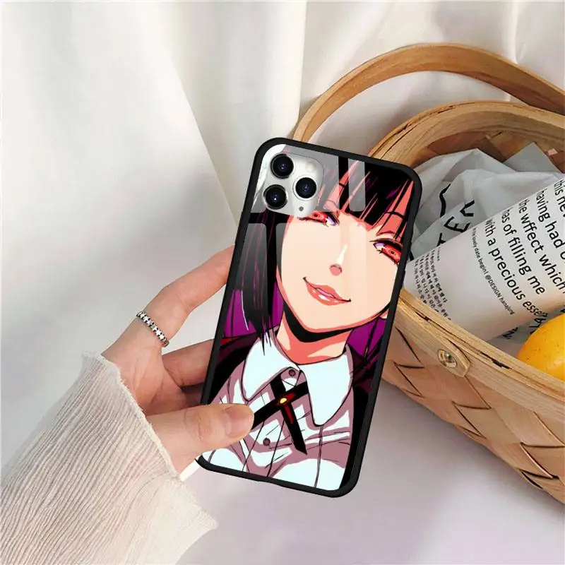 

Kakegurui Jabami Yumeko Phone Case Tempered glass For iphone 11 12 PRO MAX X XS XR 5C 6 6S 7 8 plus