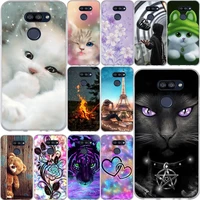 phone case for lg k40s case silicone cover cute cats cartoon printed back transparent soft tpu case for lg k40 s 6 1 inch coque