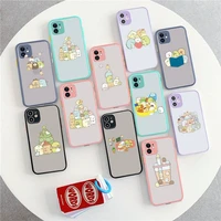 fhnblj japan anime sumikko gurashi phone case for iphone x xr xs 7 8 plus 11 12 13 pro max 13mini translucent matte