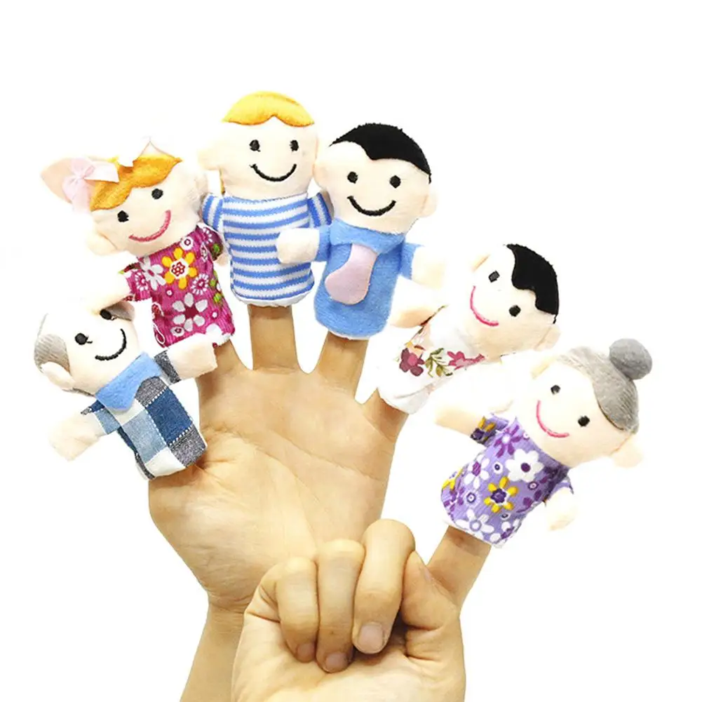 6 шт./компл. милое Семья плюшевые пальчиковые игрушки развивающие ручной Storyr