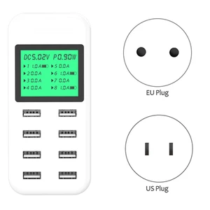 full smart usb charger led display 8 port 40w fast charging for iphone ipad samsung huawei xiaomi mobile phone free global shipping