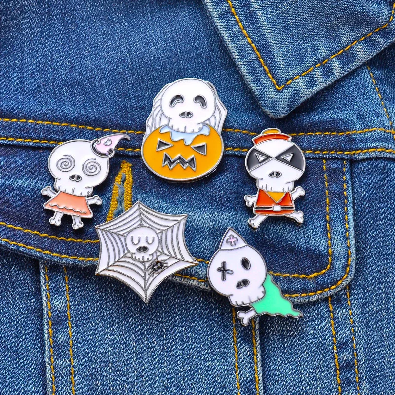 Эмаль на Хэллоуин булавка в виде животных привидения Металлические Булавки