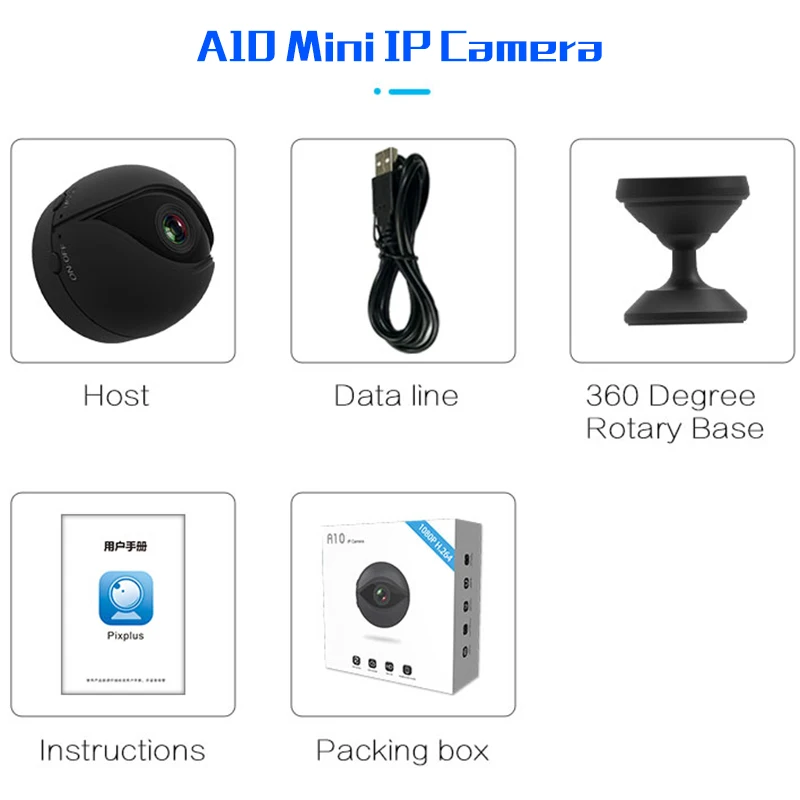 A10 IP CAMERA A11 A12 A10 1080P HD Wifi ip-камера ночного видения безопасности микро дома Смарт cctv детектор движения видео DVR мини видеокамера PK SQ23 - Цвет: A10 IP CAMERA