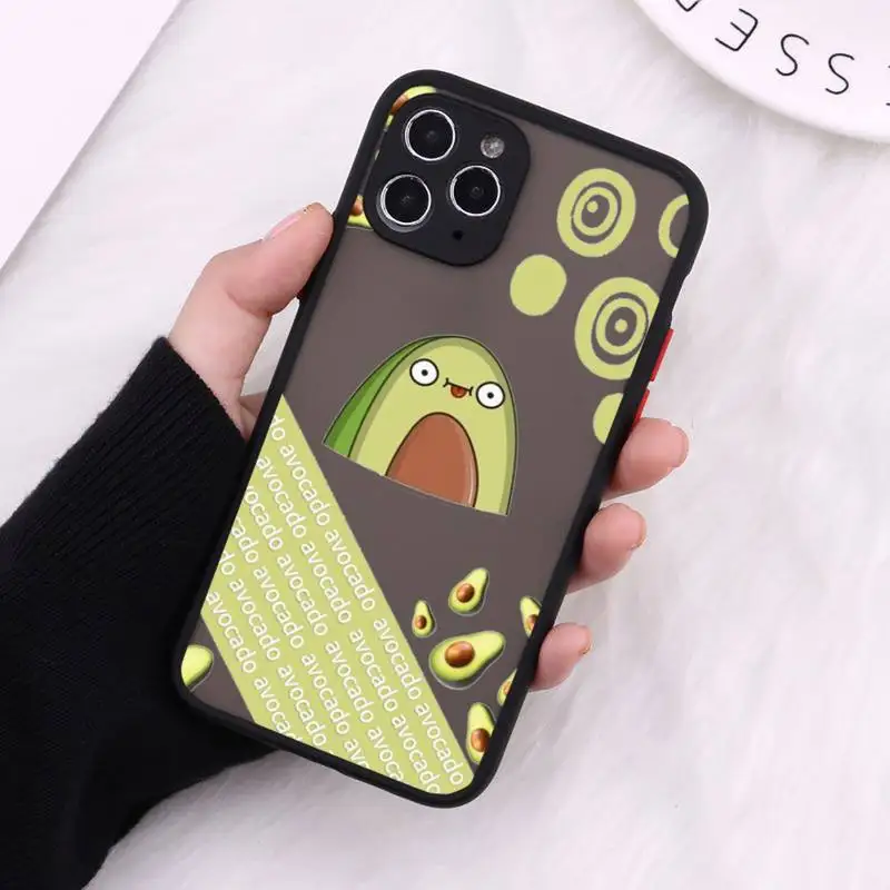 

avocado aesthetic Gteen Fruit Phone Case Matte For iPhone 12 Mini 11 Pro XR XS Max 7 8 Plus X Hard PC Back Cover