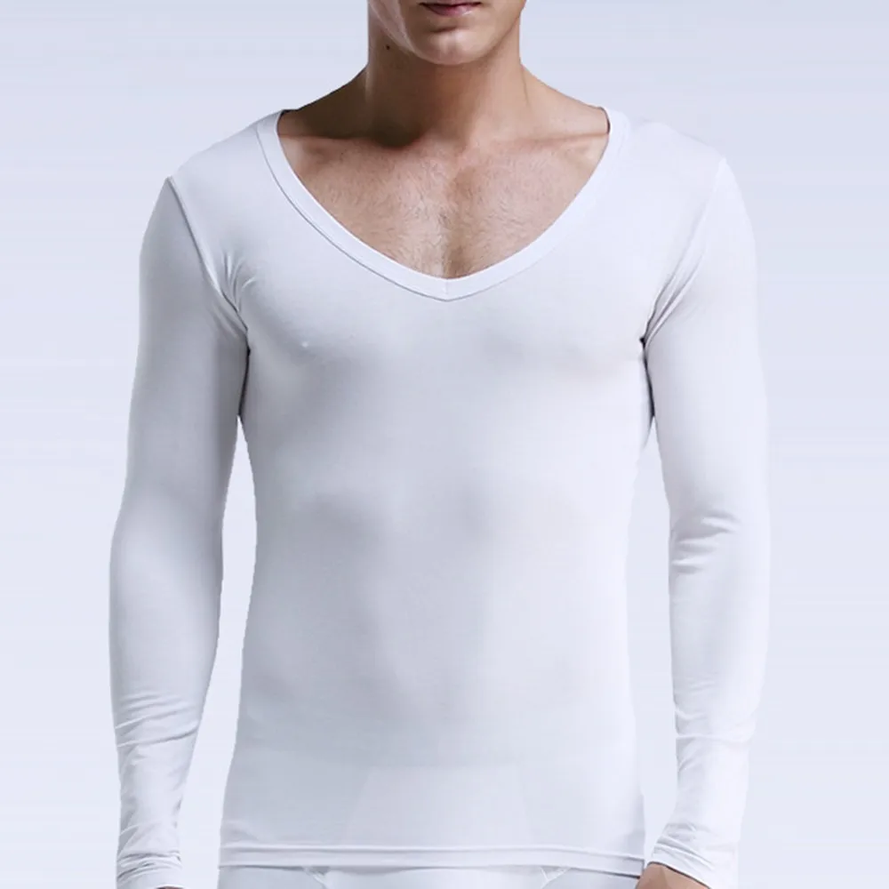 

2021new Thermal Underwear Men Modal Seanless Long Sleeve Tops Thermo Underwear Men Breathable Tight Clothing Casual Pullover