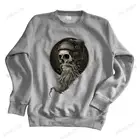 Свитшот мужской из натурального хлопка, уличная одежда с рисунком черепа, викингов, берсеров, ужасов, Готическая теплая толстовка, тонкий стиль