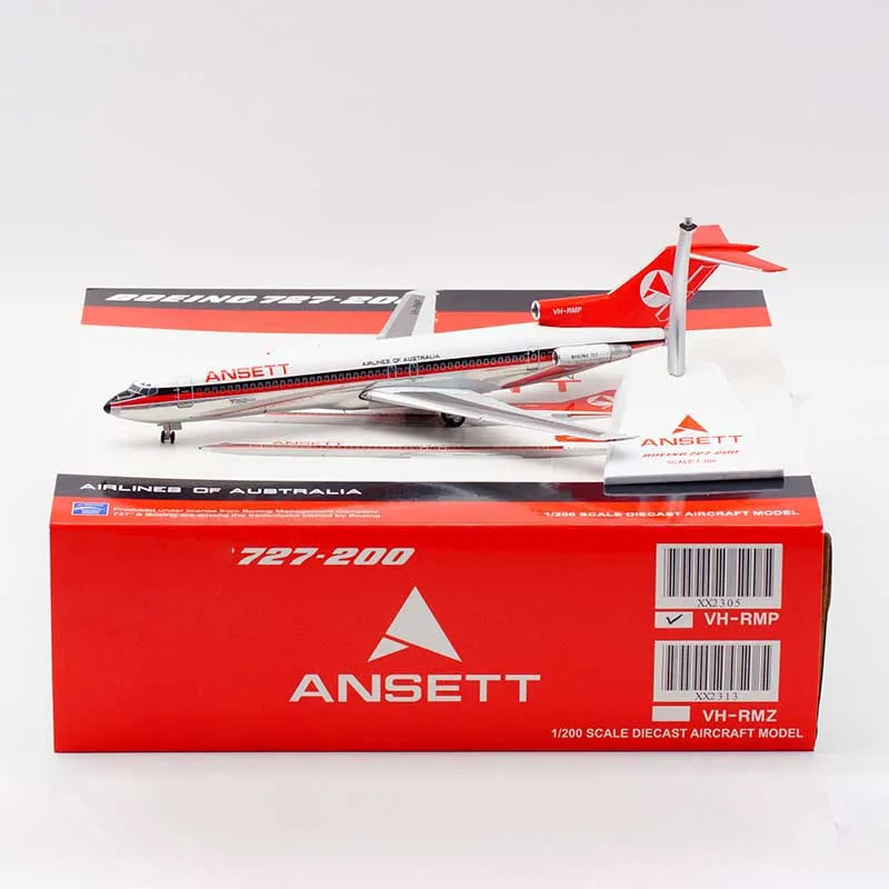 

1/200 весы B727-200 VH-RMP ANSETT Авиакомпания Самолет Модель сплав отправка Шестерни самолета Коллекционная дисплей самолеты