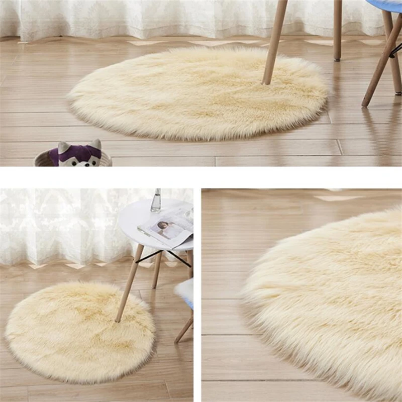 Длинный пушистый коврик для двери круглый ковер плюшевый гостиной