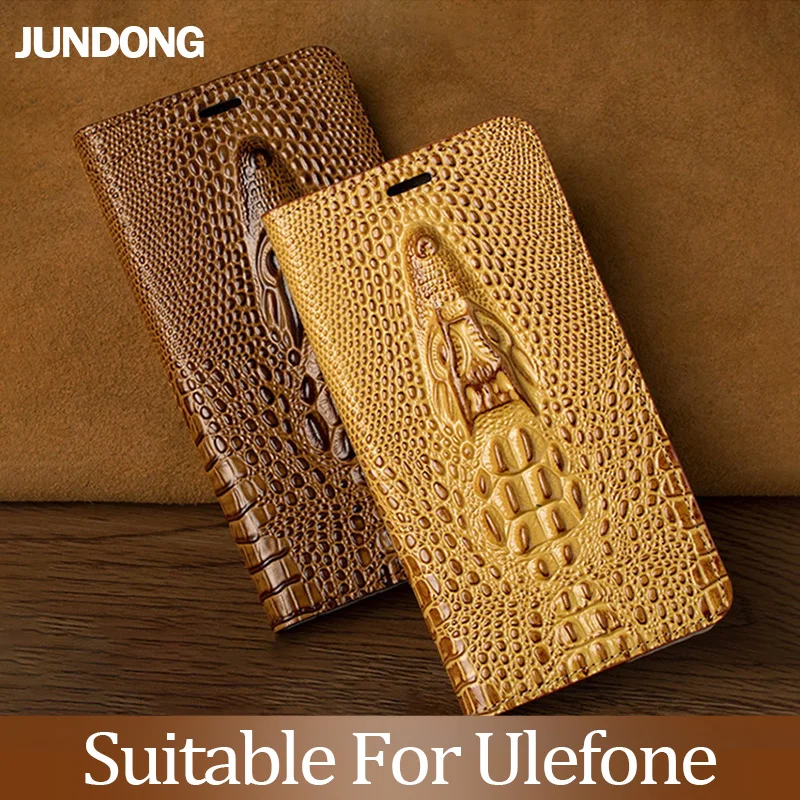 

For Ulefone S1 S8 S10 Pro Power 5 Matel Gemini Case Cowhide Luxury Dragon Head Flip Cover