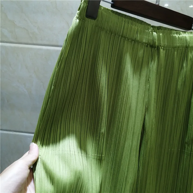 

2020 Summer Korean Version of All-match Casual Slimming Drape Elastic Waist Nine-point Pants Women