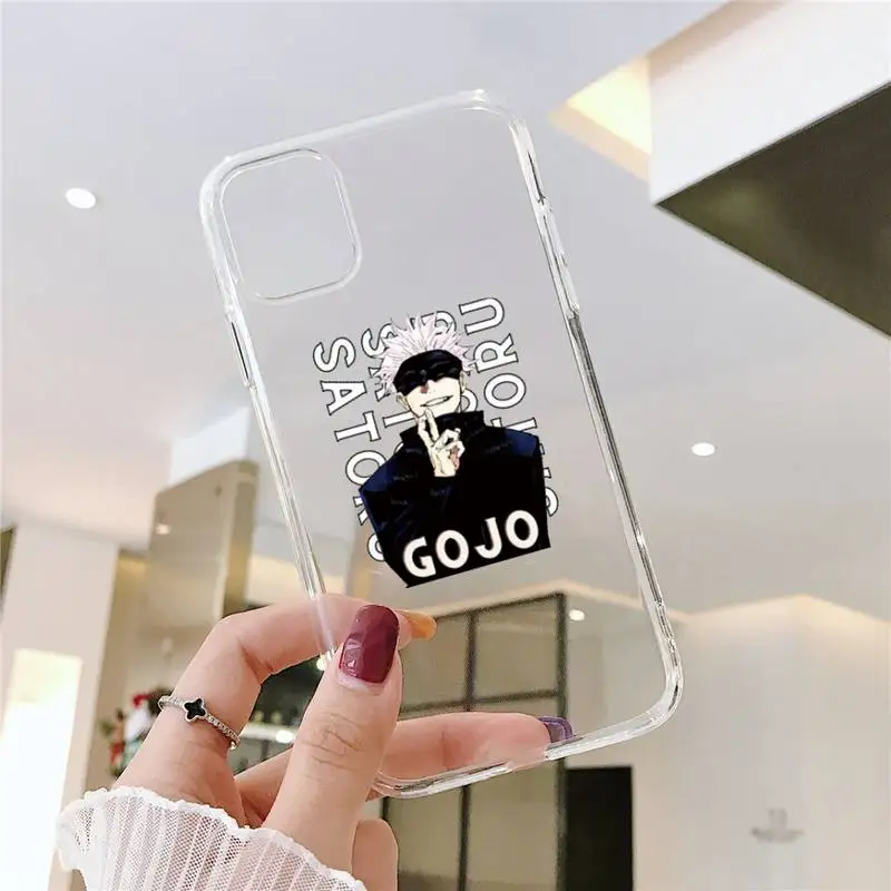

Anime Jujutsu Kaisen Phone Case Transparent for iPhone 6 7 8 11 12 s mini pro X XS XR MAX Plus SE cover funda