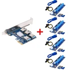 PCI-E к PCI-E адаптеру 1 поворот 4 PCI-Express слот 1x до 16x USB 3,0 специальная переходная карта для майнинга PCIe конвертер для майнинга BTC
