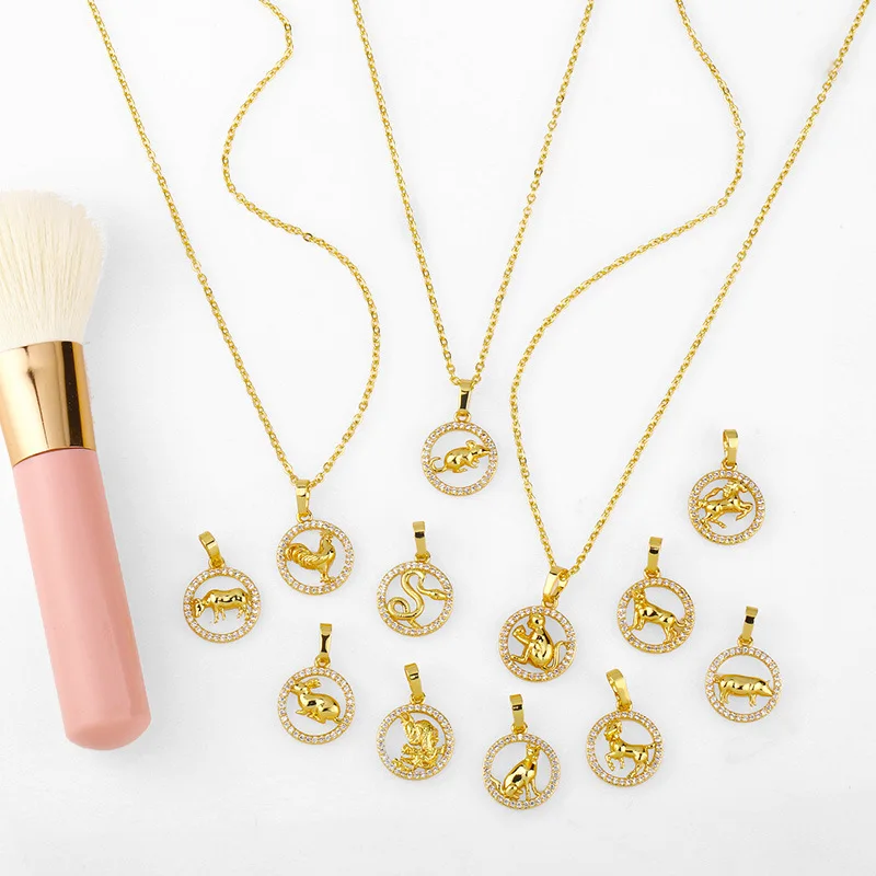 Китайские знаки зодиака ожерелье с подвеской в виде змеи мыши коровы овцы