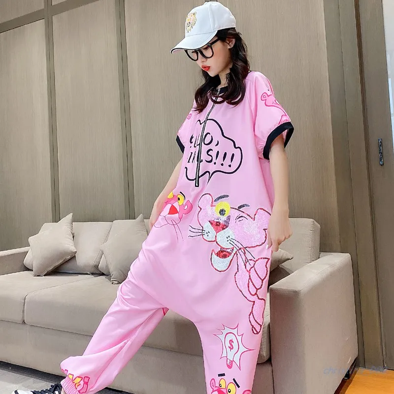 Женские комбинезоны в стиле хип хоп размера плюс Харадзюку комбинезон с