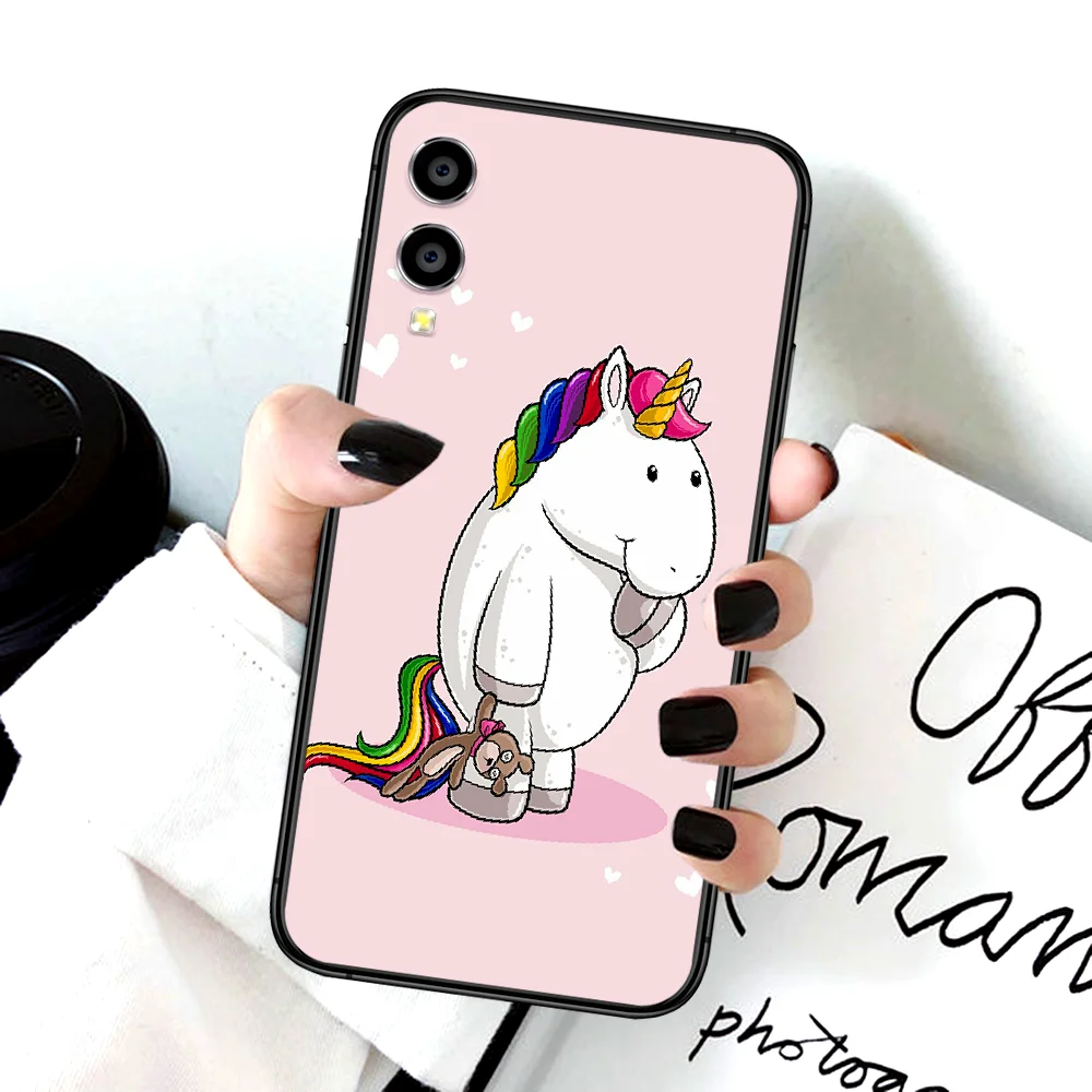 

Color Cute Unicorn Cartoon Phone Case For Huawei Honor 6A 7A 7C 8 8A 8X 9 9X 10 10i 20 Lite Pro Play black Bumper Tpu Cell